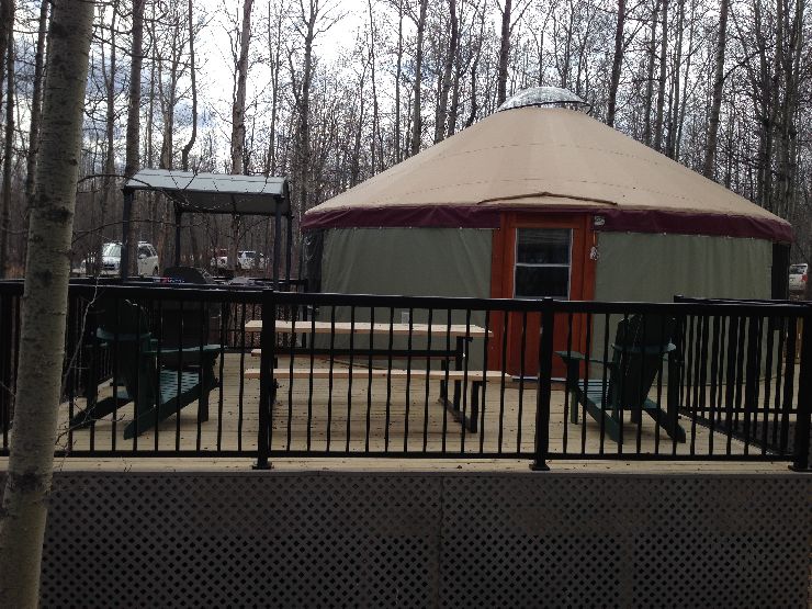 One of Pigeon Lake's new "Yurts" for the slightly more "high-maintenance" nature lovers among us.
