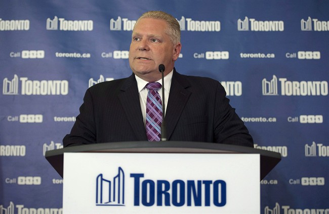Toronto councillor Doug Ford, is pictured in Toronto on May 1, 2014. THE CANADIAN PRESS/Darren Calabrese.
