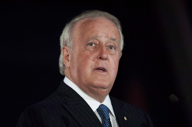 Former prime minister Brian Mulroney is shown in Ottawa on Tuesday, April 8, 2014. 