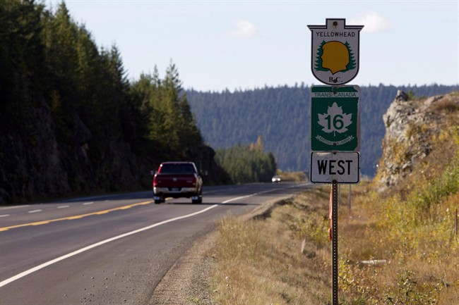 Highway 16 near Prince George, B.C. is shown on Oct. 8, 2012. A year and a half after a public inquiry called for urgent action to protect women along a stretch of highway in northern British Columbia known as the Highway of Tears, mayors and other leaders in the region say the province has yet to contact them about what needs to happen. THE CANADIAN PRESS/Jonathan Hayward.