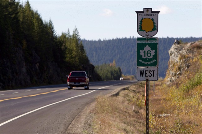 Highway 16 near Prince George, B.C. is pictured on Oct. 8, 2012. 