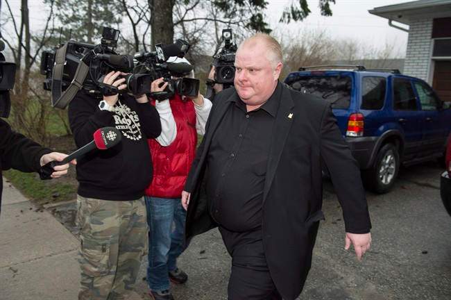 Toronto Mayor Rob Ford leave his home early Thursday May 1, 2014.