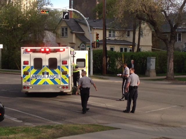 Emergency responders are at the scene of a fatal collision involving a cyclist, Thursday, May 22, 2014. 