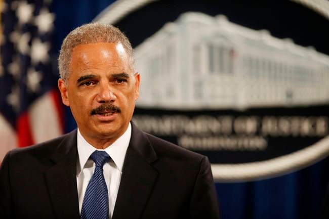Attorney General Eric Holder speaks at a news conference at the Justice Department in Washington, Monday, May 19.