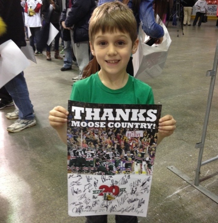 Michael Pellichero, 8, was excited to meet the players on the team.