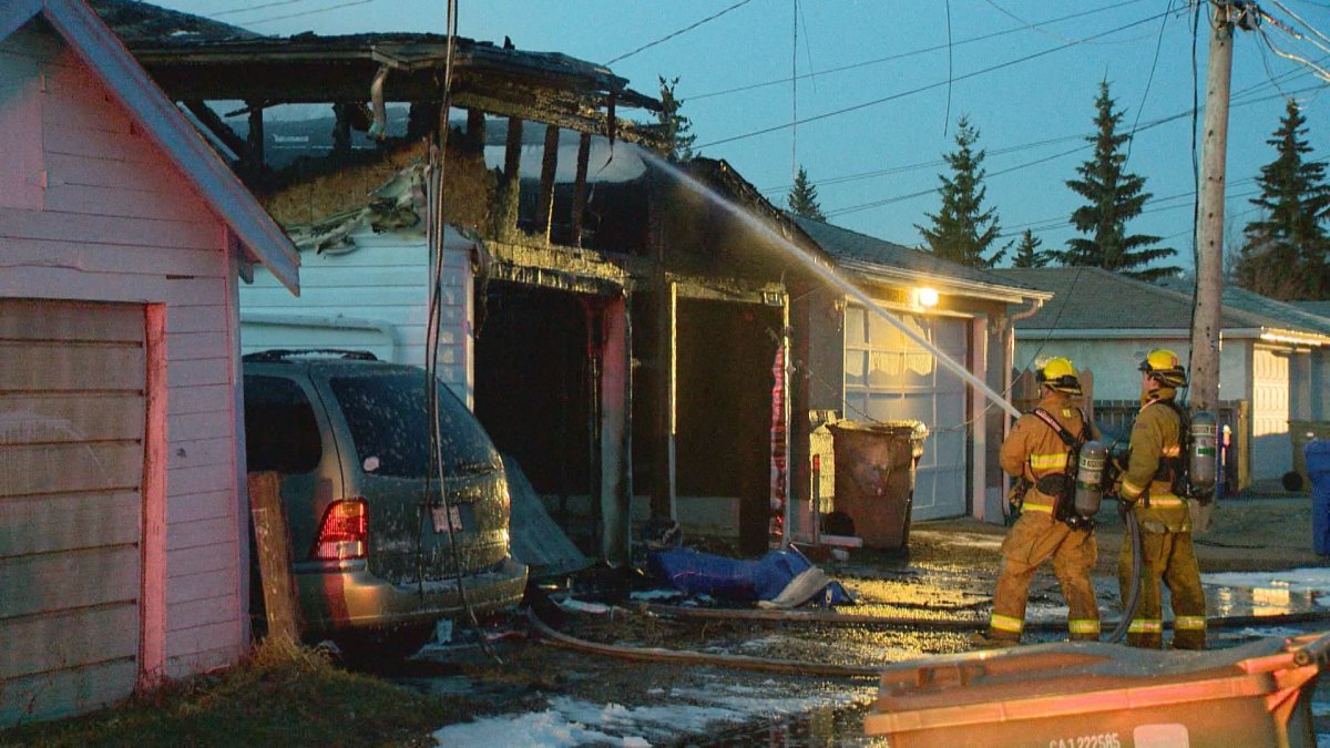 Regina fire crews were fighting an early morning garage fire on Thursday in the Broders Annex area of the city.