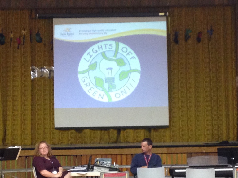 The Lights Off, Green On campaign was officially unveiled Tuesday at Duc D'Anville Elementary School.