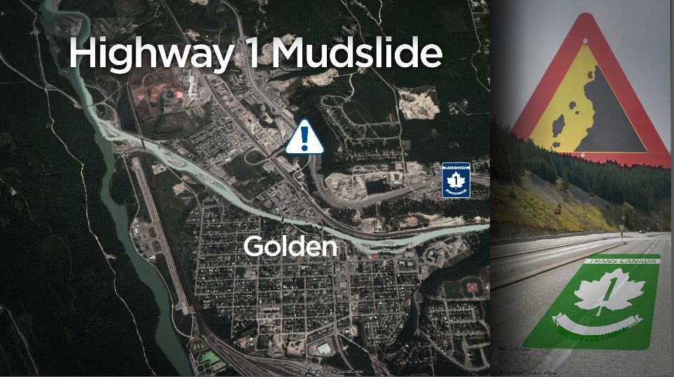 The slide came down near Golden, B.C.