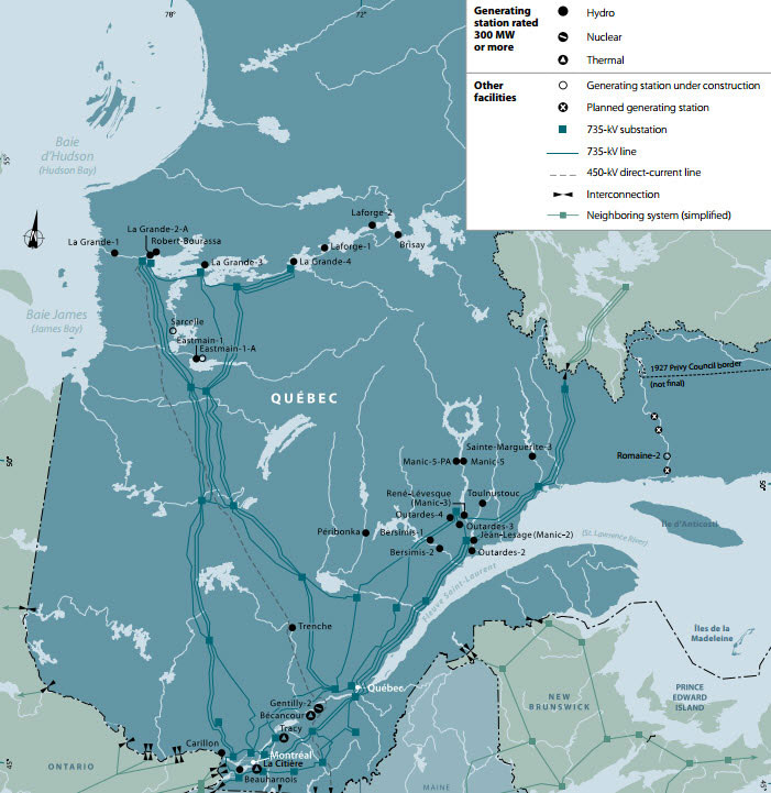 A look at Hydro Quebec’s power grid.