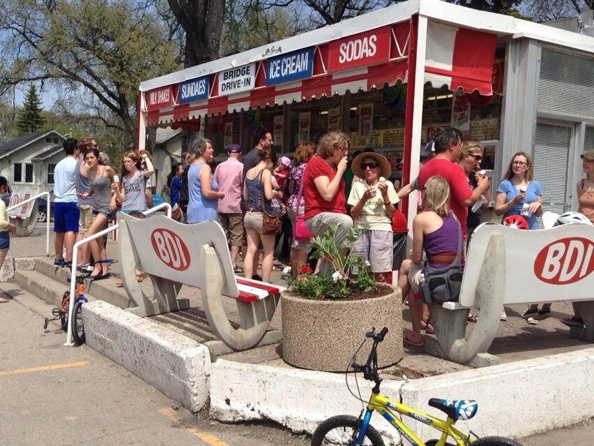 Dozens line up at BDI to cool down with some ice cream.