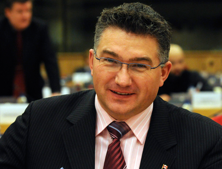In this FILE photo, James Bezan, the parliamentary secretary to Defence Minister Rob Nicholson, is seen attending the First Northern Dimension Parliamentary Forum held at the European Parliament in Brussels, Wednesday Feb. 25, 2009. 
