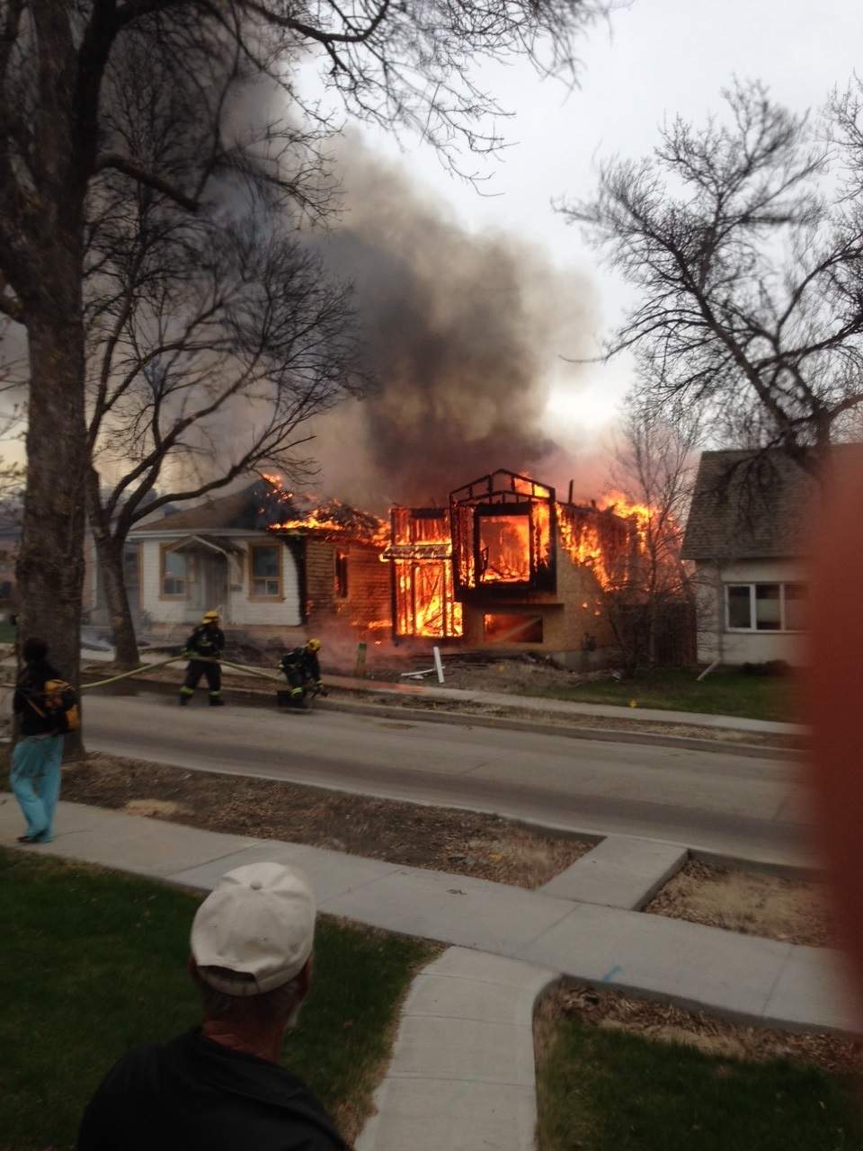 Fire spread quickly on Jefferson Avenue Monday morning.