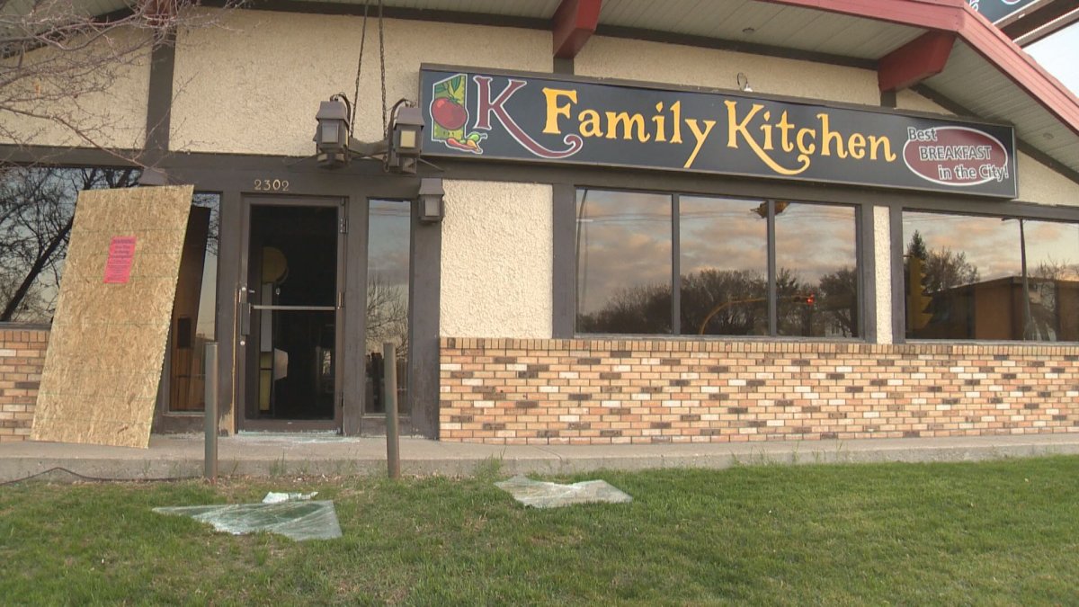 A fire broke out at K Family Kitchen in Regina around 1:30am Tuesday morning.