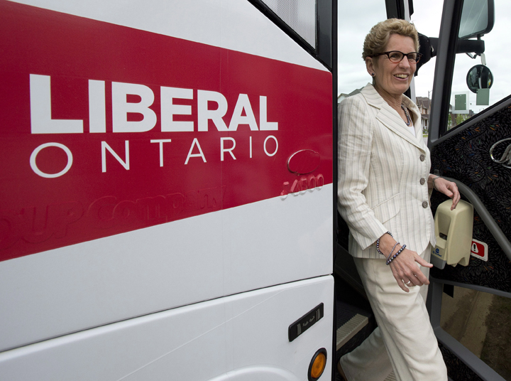 Ontario Liberal leader Kathleen Wynne arrives at a campaign stop in Markham, Ontario on Wednesday May 28, 2014, 2014.