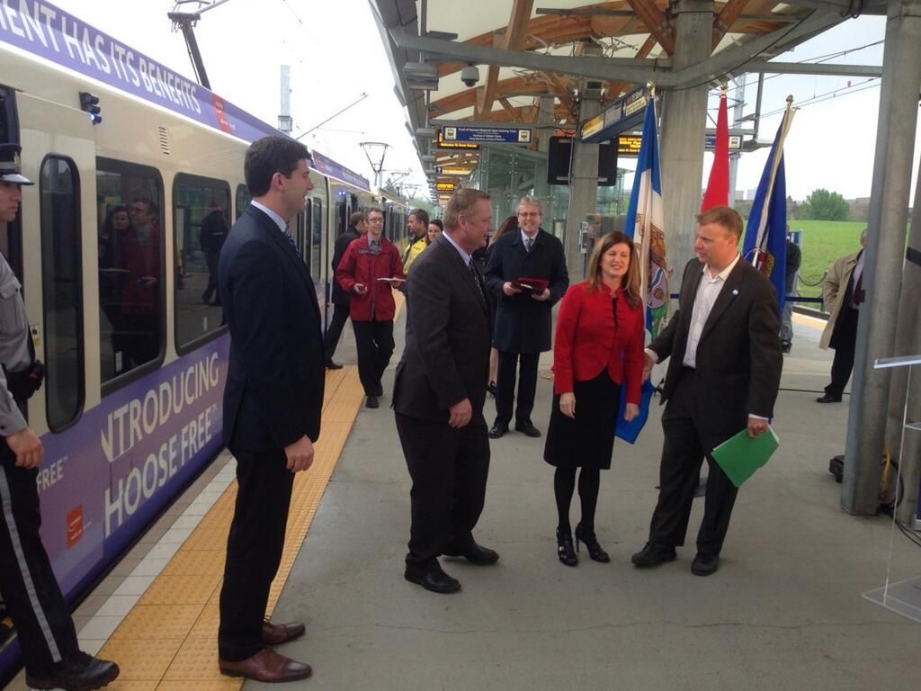 The Harper government promises another $150 million for Edmonton's south east LRT expansion, Monday, May 26, 2014. 