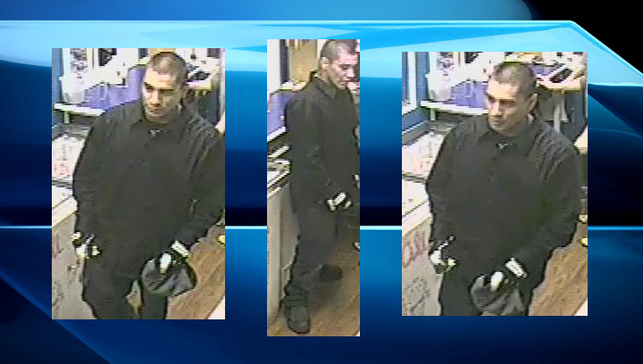 RCMP searching for armed robber who made off with cash from a North Battleford, Sask. business on Monday evening.
