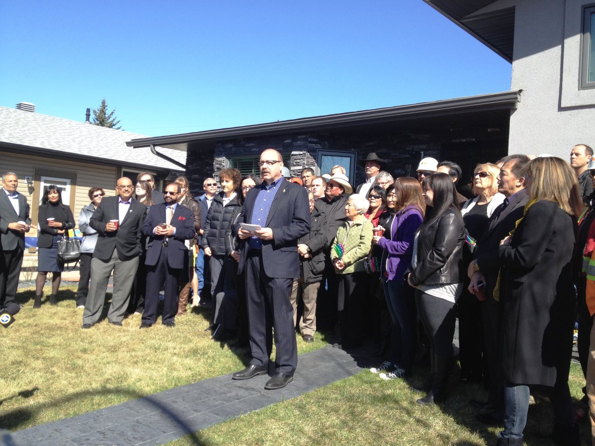 Ric McIver launched his bid to become the next leader of the Alberta Progressive Conservative Party from the steps of his southeast Calgary home on Wednesday, May 7th, 2014. 