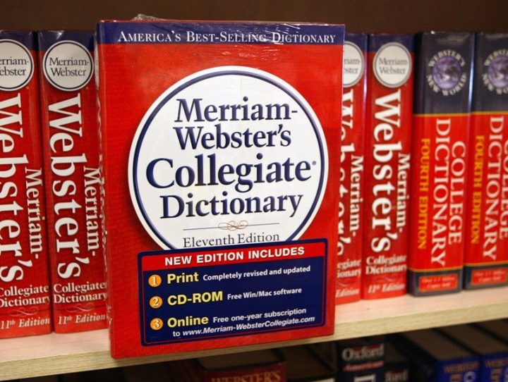 A Merriam-Webster's Collegiate Dictionary is displayed in a bookstore November 10, 2003 in Niles, Illinois. 