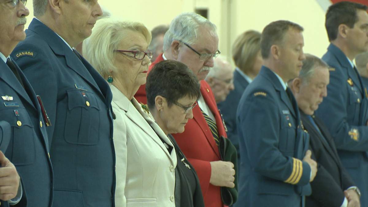 Mcpl. Jeffrey Scott Walsh was killed in 2006 in Afghanistan. His father, Ben (in red), attended Friday's ceremony.