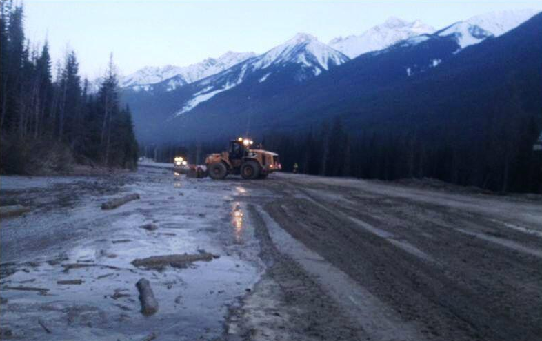 Mud slide slows traffic on Trans Canada near Golden - image