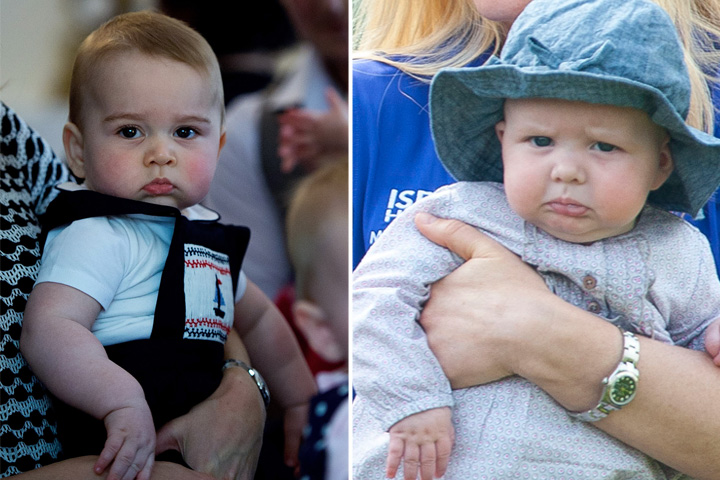 On Left - Prince George. | On Right: Mia Grace Tindall. 