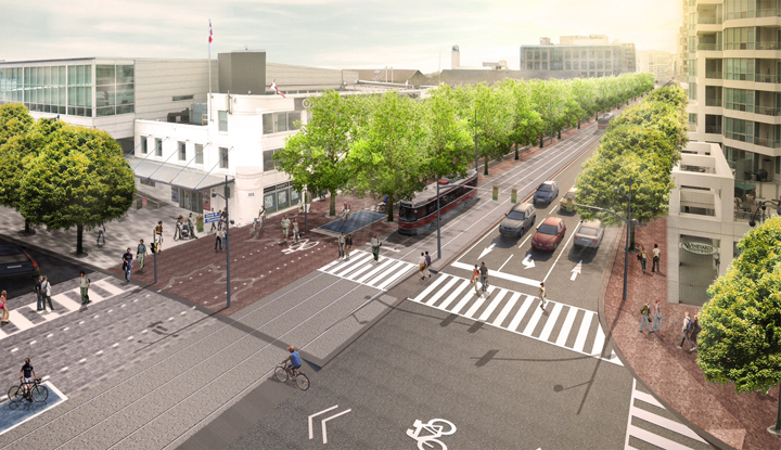 Artist rendering of the Queens Quay revitalization project.