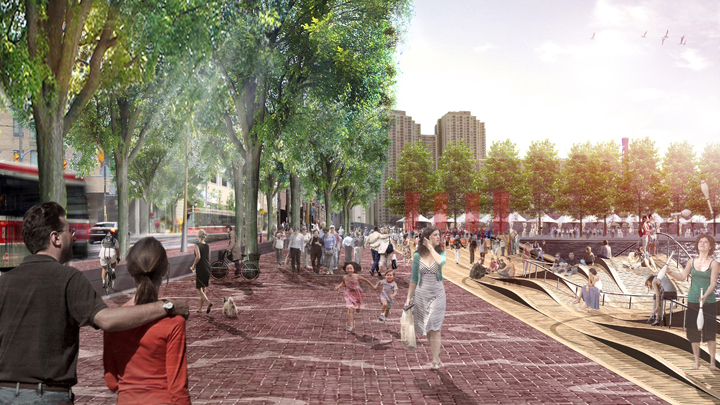 Artist rendering of the Queens Quay revitalization project.