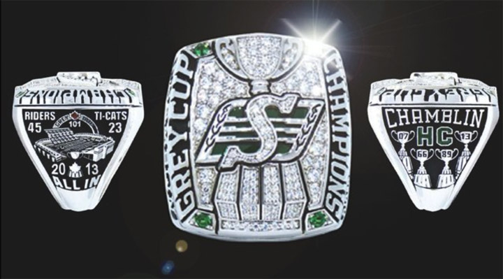 The 2013 Saskatchewan Roughriders championship players’ rings were unveiled Friday night.