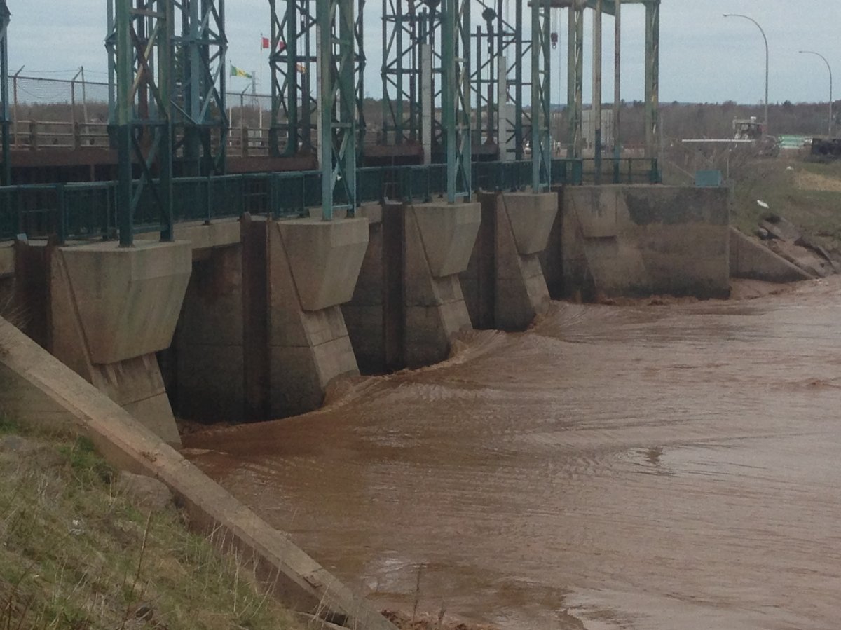 The Petitcodiac River's causeway gates are pictured in this 2014 file photo. The provincial and federal governments announced Friday, Dec. 16, 2016 that a four-lane bridge will be built to replace a section of the causeway.
