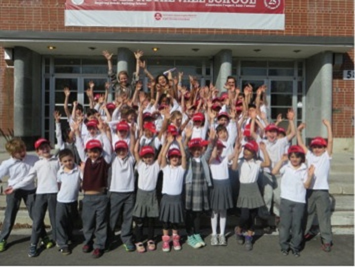 Students celebrate Habs Day at Royal Vale Elementary School.