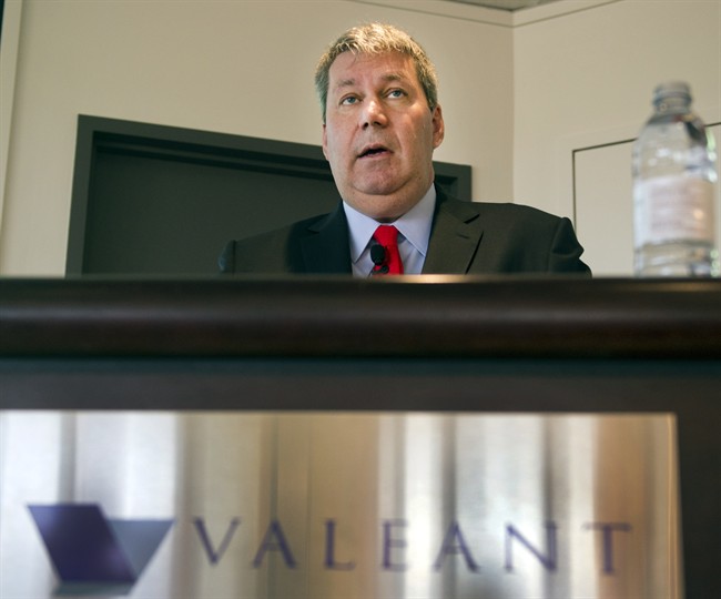 Valeant chief executive Mike Pearson speaks to shareholders at the company's annual meeting on Tuesday, May 20, 2014 in Laval.