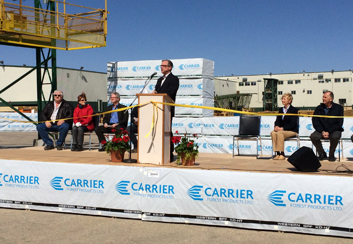 Province’s largest saw mill officially reopens in Big River, Saskatchewan.