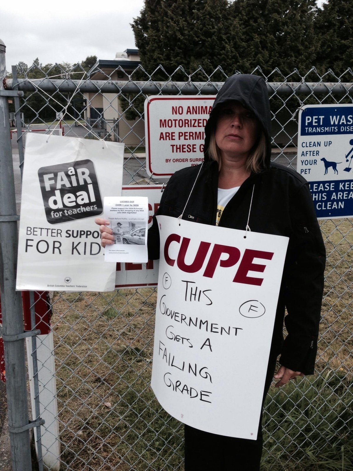 Lisa Snickars of Surrey has been on two picket lines in the last 24 hours.