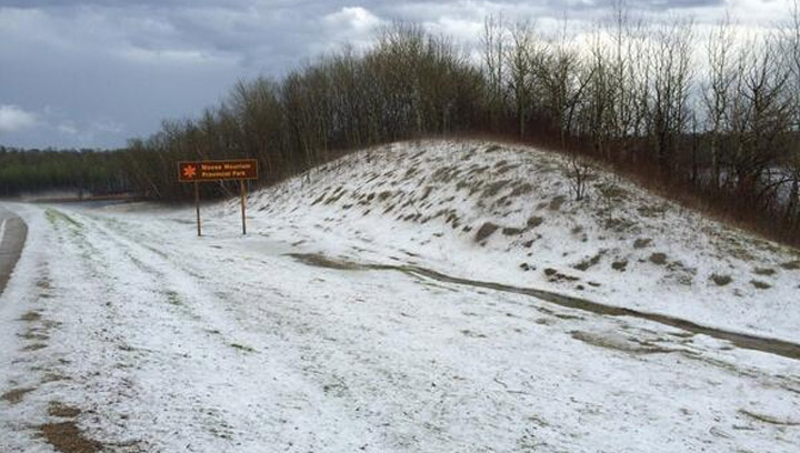 quarter-size hail near Kanosee Lake, Sask.