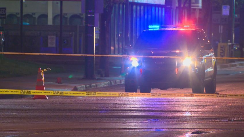 A man is injured after a shooting in central Edmonton, Tuesday, May 27, 2014. 