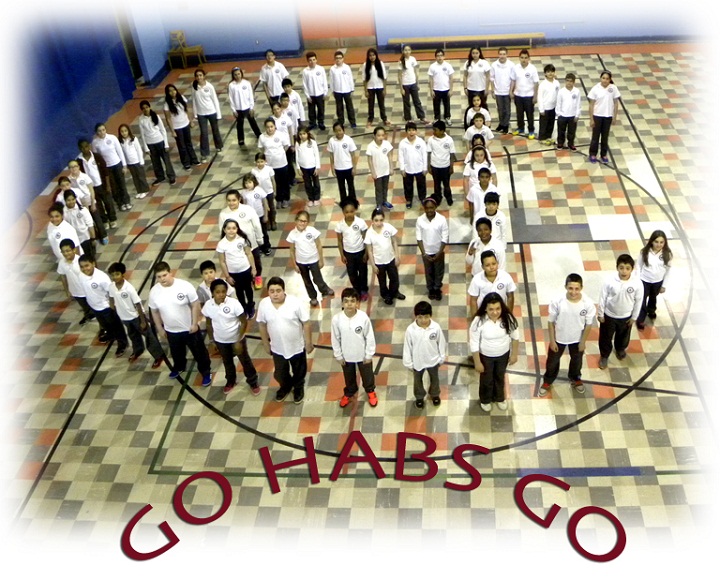 Students celebrate Habs Day at St. Dorothy Elementary School.