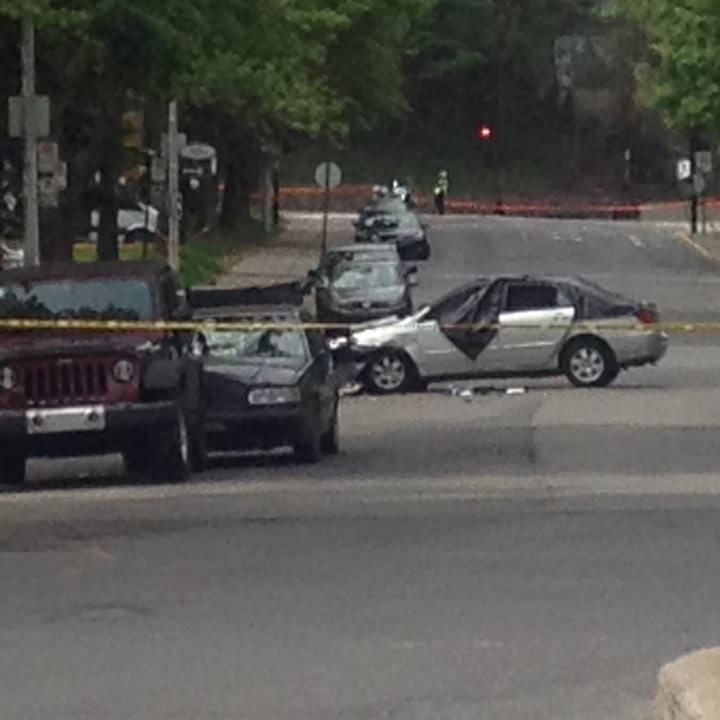 Quebec provincial police are investigating after a man died after crashing into two cars during a police chase in Outremont on May 22, 2014.