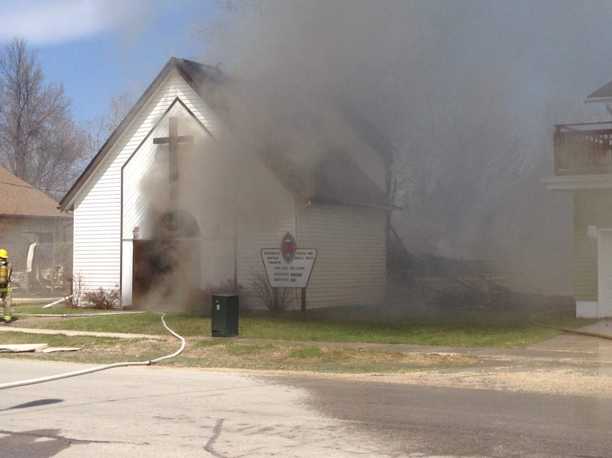 Historic Starbuck church destroyed by fire - image