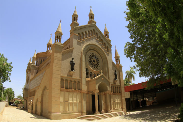 A general view taken on May 15, 2014 shows St. Matthew's Catholic Cathedral near the Sudanese capital Khartoum. A Sudanese judge sentenced a Christian woman to hang for apostasy, despite appeals by Western embassies for compassion and respect for religious freedom. 