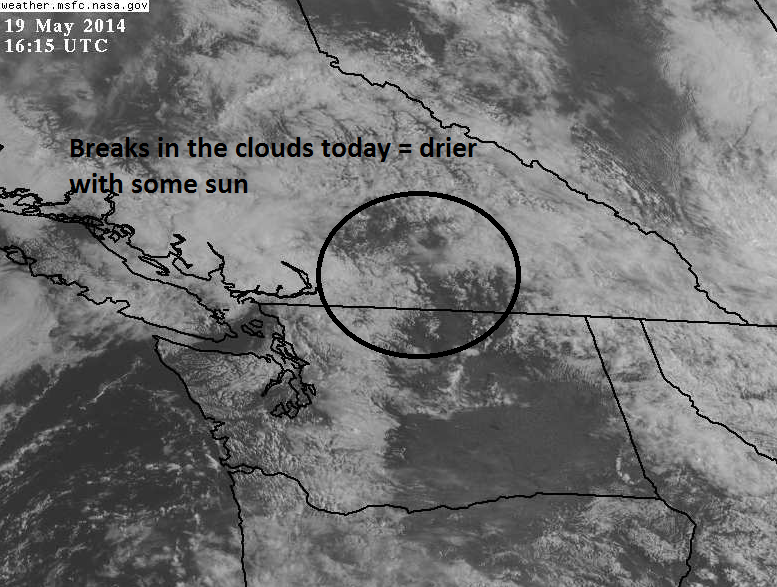 Okanagan Forecast: Drier for the North/Central Regions Today - image
