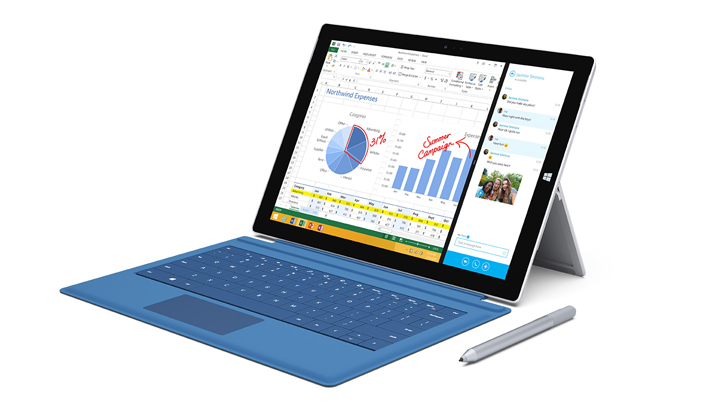 The Surface Pro 3 will have a screen measuring 12 inches
diagonally, up from 10.6 inches in previous models. 