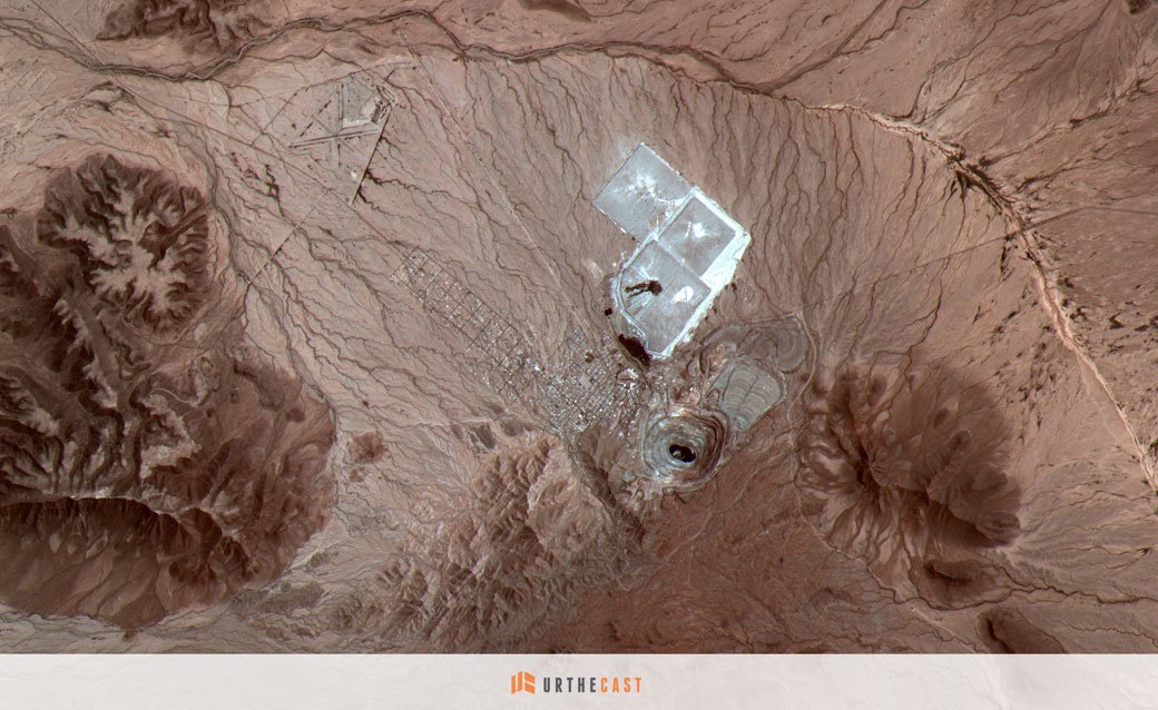 Arizona’s New Cornelia copper mine as viewed from Urthecast’s camera aboard the ISS.
