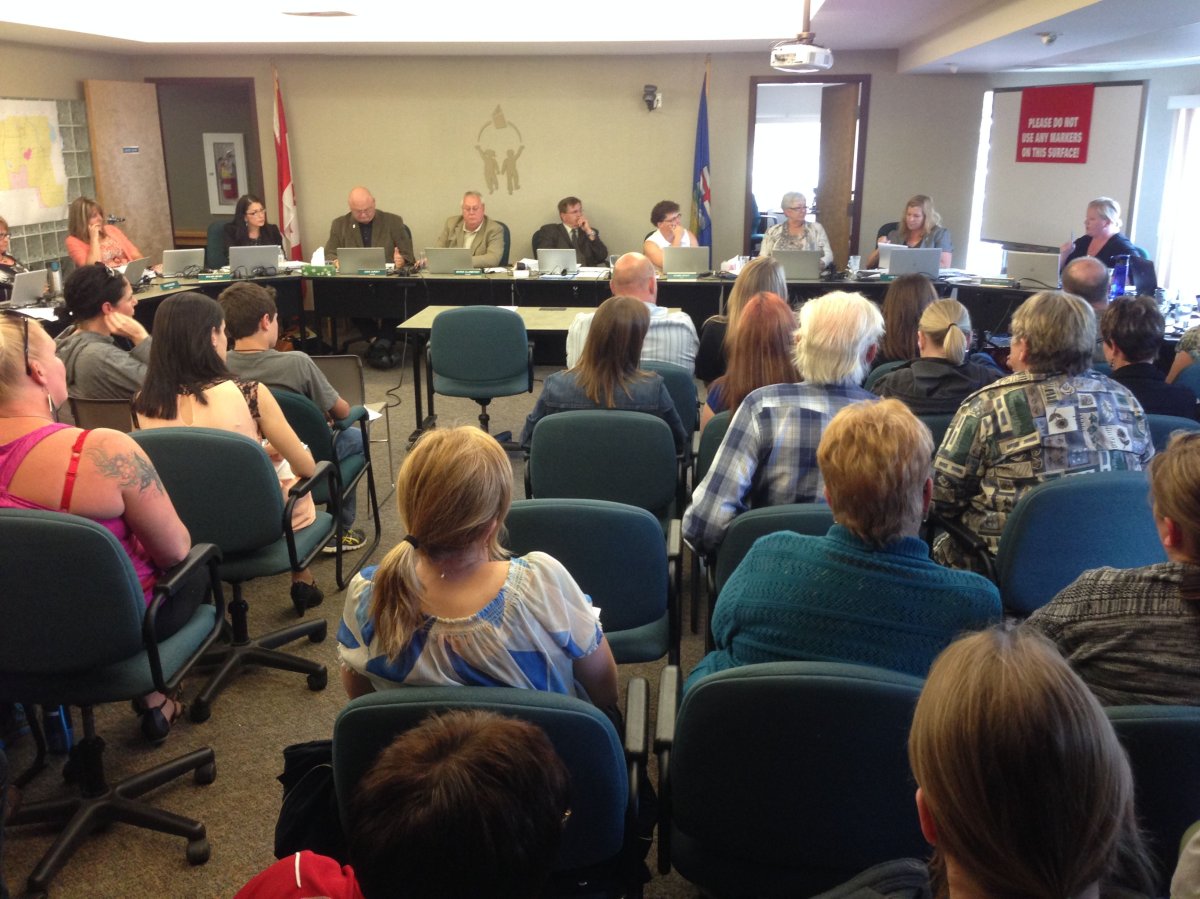 Its was standing room only at the Wetaskiwin Regional Public Schools meeting Tuesday evening.