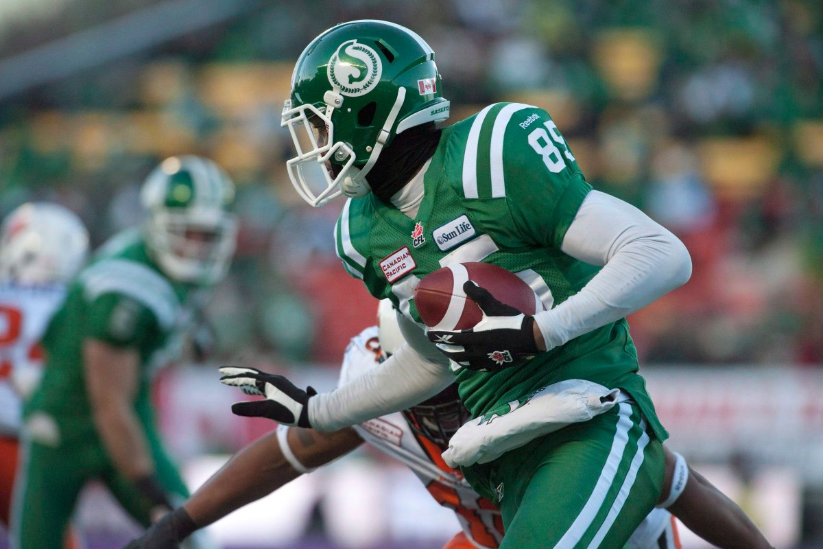 Assault charges have been stayed against a receiver for the Saskatchewan Roughriders.