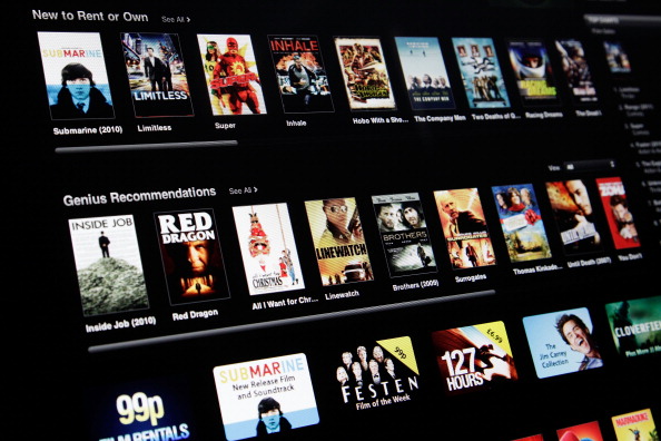 A photo illustration of the legal download service iTunes and its film section on August 3, 2011 in London, England.