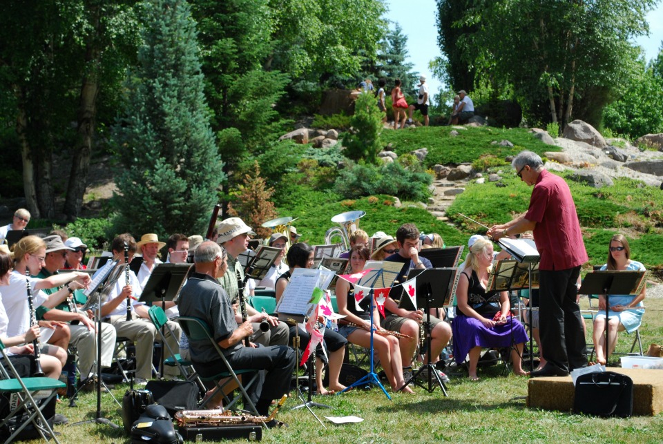 The U of A Summer Band performs during a Canada Day celebration at the Devonian Botanic Garden. 