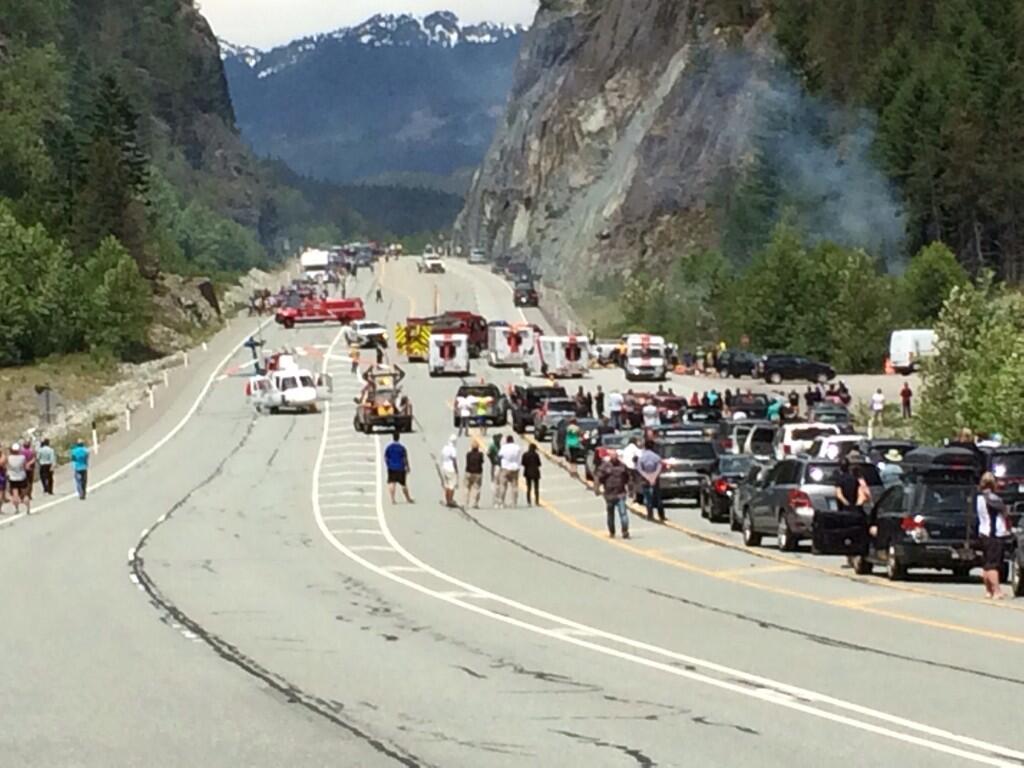 An accident has closed the Sea to Sky Highway in both directions.