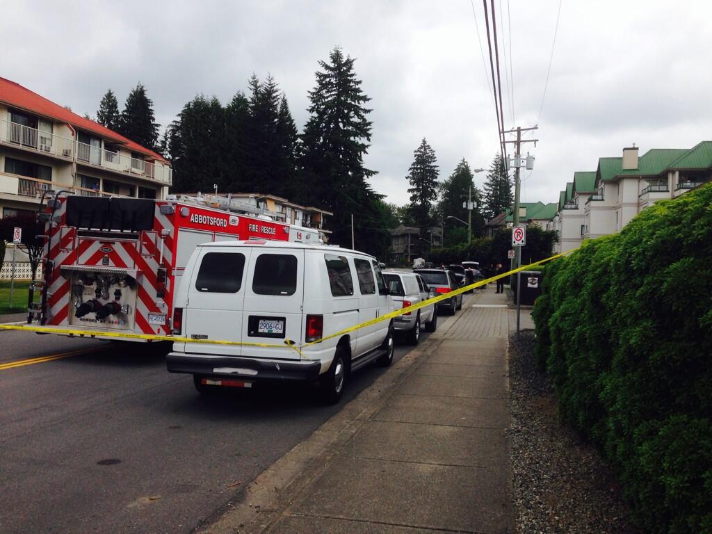 A distraught man has barricaded himself inside an apartment building.
