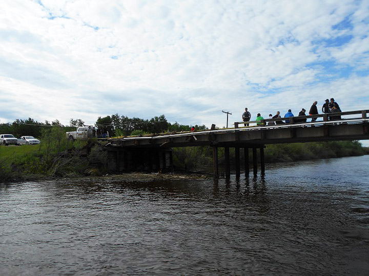 RCMP say a truck may have drove off a bridge into a river in northern Saskatchewan.