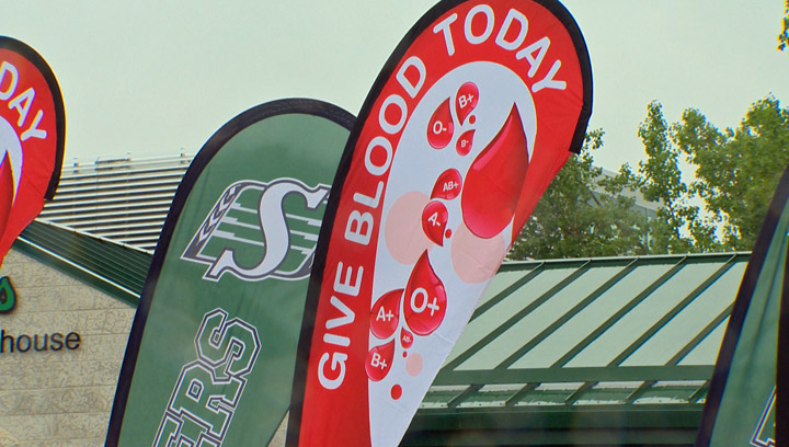 Saskatchewan Roughriders want their fans to “Bleed Green” to help tackle the need for blood at the Canadian Blood Services.